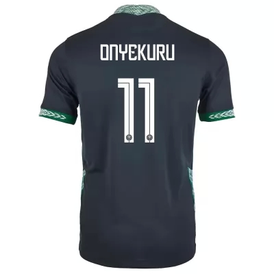 Kinder Nigerianische Fussballnationalmannschaft Henry Onyekuru #11 Auswärtstrikot Schwarz 2021 Trikot
