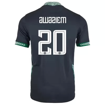 Herren Nigerianische Fussballnationalmannschaft Chidozie Awaziem #20 Auswärtstrikot Schwarz 2021 Trikot