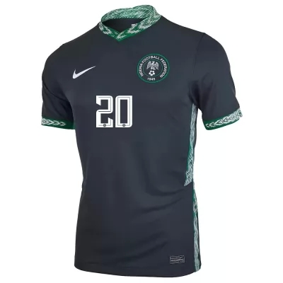 Herren Nigerianische Fussballnationalmannschaft Chidozie Awaziem #20 Auswärtstrikot Schwarz 2021 Trikot