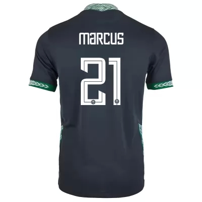 Herren Nigerianische Fussballnationalmannschaft Abraham Marcus #21 Auswärtstrikot Schwarz 2021 Trikot