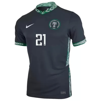 Herren Nigerianische Fussballnationalmannschaft Abraham Marcus #21 Auswärtstrikot Schwarz 2021 Trikot
