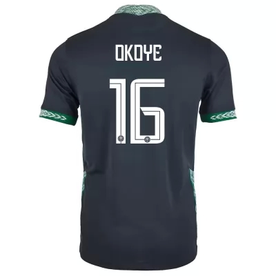 Herren Nigerianische Fussballnationalmannschaft Maduka Okoye #16 Auswärtstrikot Schwarz 2021 Trikot