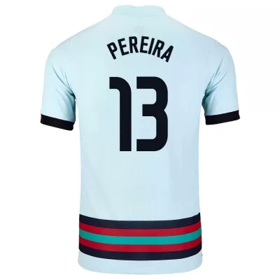 Herren Portugiesische Fussballnationalmannschaft Danilo Pereira #13 Auswärtstrikot Hellblau 2021 Trikot