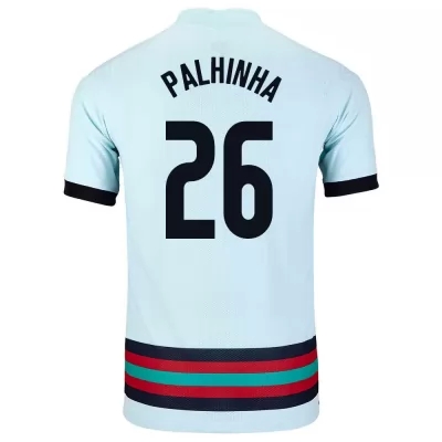Kinder Portugiesische Fussballnationalmannschaft Joao Palhinha #26 Auswärtstrikot Hellblau 2021 Trikot