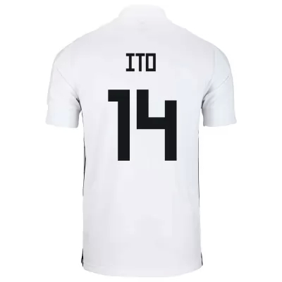 Herren Japanische Fussballnationalmannschaft Junya Ito #14 Auswärtstrikot Weiß 2021 Trikot