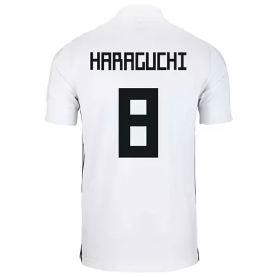 Kinder Japanische Fussballnationalmannschaft Genki Haraguchi #8 Auswärtstrikot Weiß 2021 Trikot
