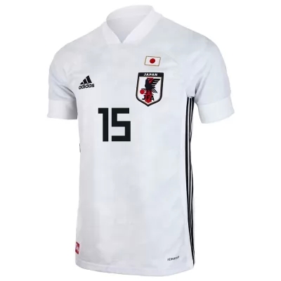 Kinder Japanische Fussballnationalmannschaft Yuya Osako #15 Auswärtstrikot Weiß 2021 Trikot