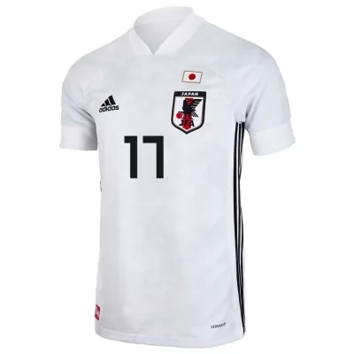 Damen Japanische Fussballnationalmannschaft Tatsuhiro Sakamoto #17 Auswärtstrikot Weiß 2021 Trikot
