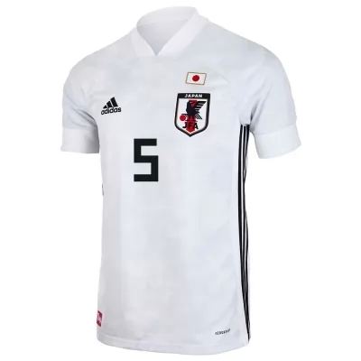 Kinder Japanische Fussballnationalmannschaft Yuto Nagatomo #5 Auswärtstrikot Weiß 2021 Trikot