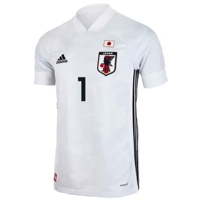Kinder Japanische Fussballnationalmannschaft Eiji Kawashima #1 Auswärtstrikot Weiß 2021 Trikot