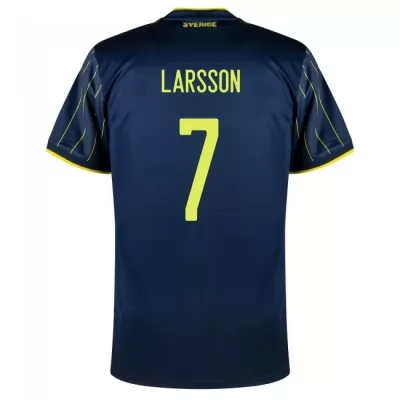 Damen Schwedische Fussballnationalmannschaft Sebastian Larsson #7 Auswärtstrikot Dunkelblau 2021 Trikot