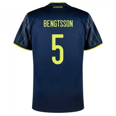 Herren Schwedische Fussballnationalmannschaft Pierre Bengtsson #5 Auswärtstrikot Dunkelblau 2021 Trikot