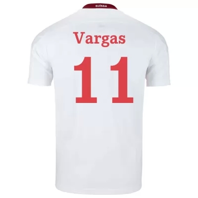 Kinder Schweizer Fussballnationalmannschaft Ruben Vargas #11 Auswärtstrikot Weiß 2021 Trikot
