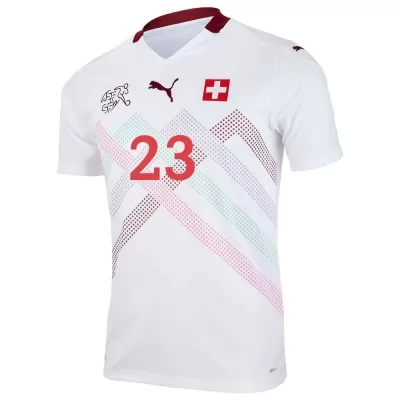Damen Schweizer Fussballnationalmannschaft Xherdan Shaqiri #23 Auswärtstrikot Weiß 2021 Trikot