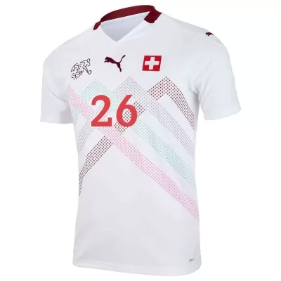 Damen Schweizer Fussballnationalmannschaft Jordan Lotomba #26 Auswärtstrikot Weiß 2021 Trikot