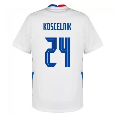 Damen Slowakische Fussballnationalmannschaft Martin Koscelnik #24 Auswärtstrikot Dunkelblau 2021 Trikot