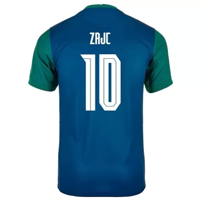 Herren Slowenische Fussballnationalmannschaft Miha Zajc #10 Auswärtstrikot Weiß 2021 Trikot