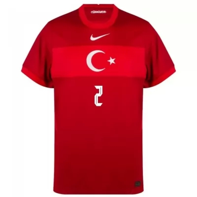 Herren Türkische Fussballnationalmannschaft Zeki Celik #2 Auswärtstrikot Weiß 2021 Trikot