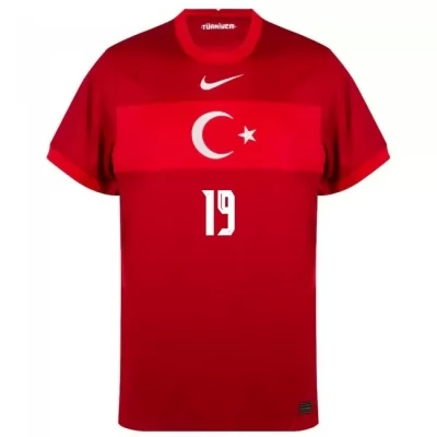 Damen Türkische Fussballnationalmannschaft Orkun Kokcu #19 Auswärtstrikot Weiß 2021 Trikot