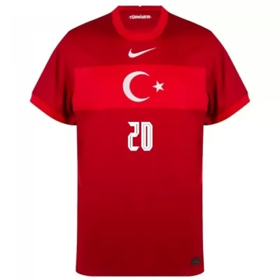 Damen Türkische Fussballnationalmannschaft Abdulkadir Omur #20 Auswärtstrikot Weiß 2021 Trikot
