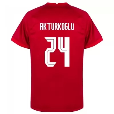 Herren Türkische Fussballnationalmannschaft Kerem Akturkoglu #24 Auswärtstrikot Weiß 2021 Trikot