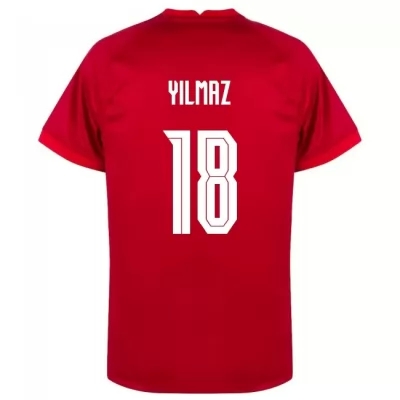 Damen Türkische Fussballnationalmannschaft Ridvan Yilmaz #18 Auswärtstrikot Weiß 2021 Trikot