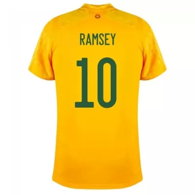 Damen Walisische Fussballnationalmannschaft Aaron Ramsey #10 Auswärtstrikot Rot 2021 Trikot
