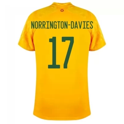 Damen Walisische Fussballnationalmannschaft Rhys Norrington-davies #17 Auswärtstrikot Rot 2021 Trikot
