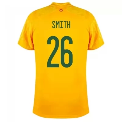Damen Walisische Fussballnationalmannschaft Matt Smith #26 Auswärtstrikot Rot 2021 Trikot