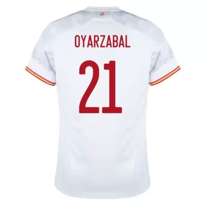 Damen Spanische Fussballnationalmannschaft Mikel Oyarzabal #21 Auswärtstrikot Rot 2021 Trikot