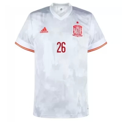 Kinder Spanische Fussballnationalmannschaft Pedri #26 Auswärtstrikot Rot 2021 Trikot