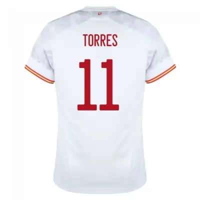 Damen Spanische Fussballnationalmannschaft Ferran Torres #11 Auswärtstrikot Rot 2021 Trikot
