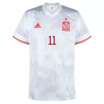 Damen Spanische Fussballnationalmannschaft Ferran Torres #11 Auswärtstrikot Rot 2021 Trikot