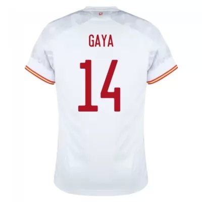 Damen Spanische Fussballnationalmannschaft Jose Gaya #14 Auswärtstrikot Rot 2021 Trikot