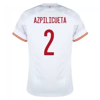 Herren Spanische Fussballnationalmannschaft Cesar Azpilicueta #2 Auswärtstrikot Rot 2021 Trikot