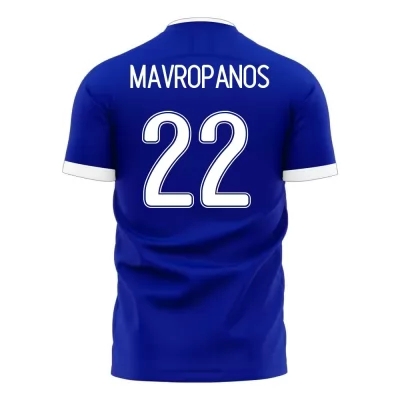 Herren Griechische Fussballnationalmannschaft Konstantinos Mavropanos #22 Auswärtstrikot Weiß 2021 Trikot