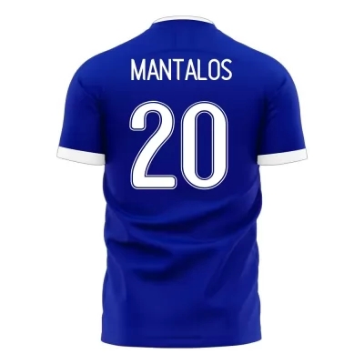 Kinder Griechische Fussballnationalmannschaft Petros Mantalos #20 Auswärtstrikot Weiß 2021 Trikot