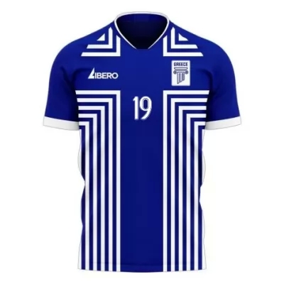 Damen Griechische Fussballnationalmannschaft Leonardo Koutris #19 Auswärtstrikot Weiß 2021 Trikot