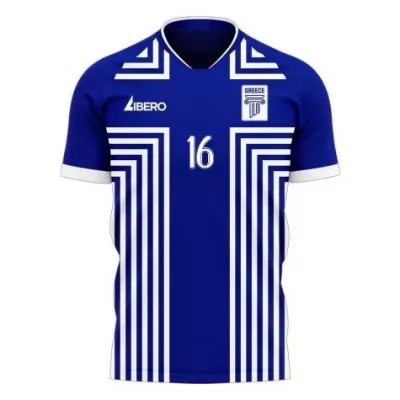 Damen Griechische Fussballnationalmannschaft Vangelis Pavlidis #16 Auswärtstrikot Weiß 2021 Trikot