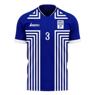Herren Griechische Fussballnationalmannschaft Georgios Tzavellas #3 Auswärtstrikot Weiß 2021 Trikot