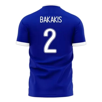 Damen Griechische Fussballnationalmannschaft Michalis Bakakis #2 Auswärtstrikot Weiß 2021 Trikot