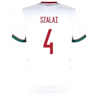 Herren Ungarische Fussballnationalmannschaft Attila Szalai #4 Auswärtstrikot Rot 2021 Trikot