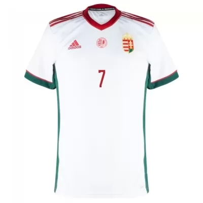 Damen Ungarische Fussballnationalmannschaft Loïc Nego #7 Auswärtstrikot Rot 2021 Trikot