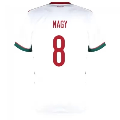 Kinder Ungarische Fussballnationalmannschaft Adam Nagy #8 Auswärtstrikot Rot 2021 Trikot