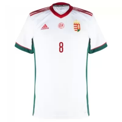 Damen Ungarische Fussballnationalmannschaft Adam Nagy #8 Auswärtstrikot Rot 2021 Trikot