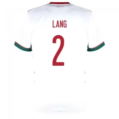Damen Ungarische Fussballnationalmannschaft Adam Lang #2 Auswärtstrikot Rot 2021 Trikot