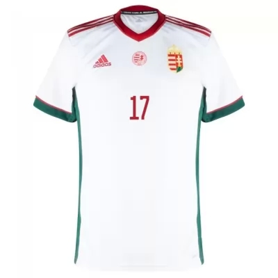 Herren Ungarische Fussballnationalmannschaft Roland Varga #17 Auswärtstrikot Rot 2021 Trikot