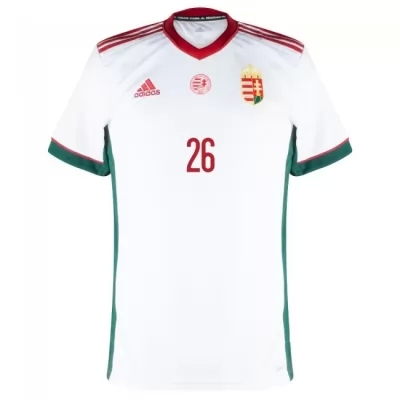 Herren Ungarische Fussballnationalmannschaft Bendeguz Bolla #26 Auswärtstrikot Rot 2021 Trikot
