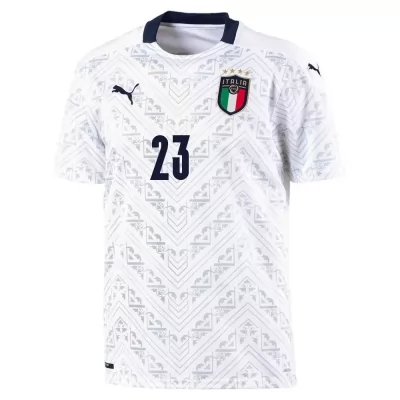 Damen Italienische Fussballnationalmannschaft Alessandro Bastoni #23 Auswärtstrikot Blau 2021 Trikot