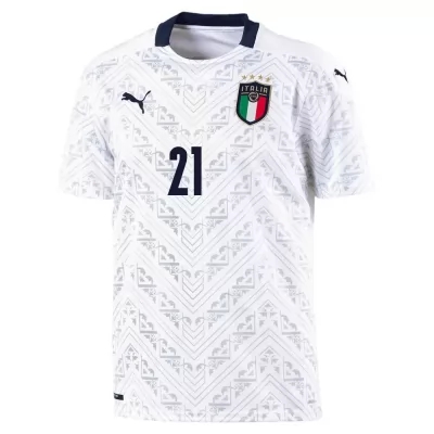 Damen Italienische Fussballnationalmannschaft Gianluigi Donnarumma #21 Auswärtstrikot Blau 2021 Trikot